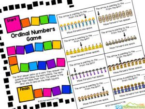 FREE Printable Ordinal Numbers Kindergarten Math Games 1-10