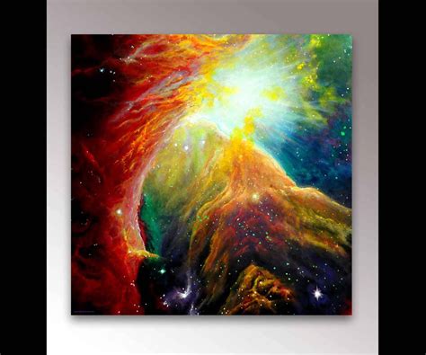 Orion Nebula Painting Science Wall Art Geek Decor Geek Gift Nerd Art Orion Constellation ...