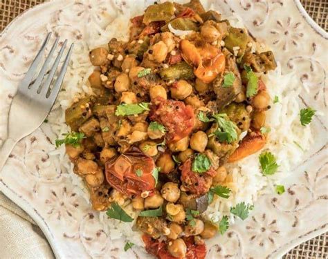 Curried Okra and Eggplant