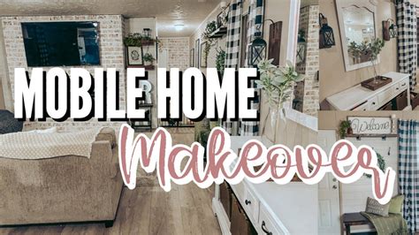 SINGLE WIDE MOBILE HOME LIVING ROOM MAKEOVER | farmhouse mobile home ...