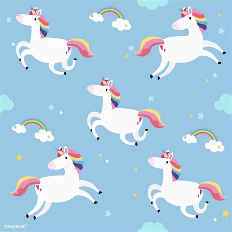 Unicorn seamless pattern background vector | free image by rawpixel.com ...