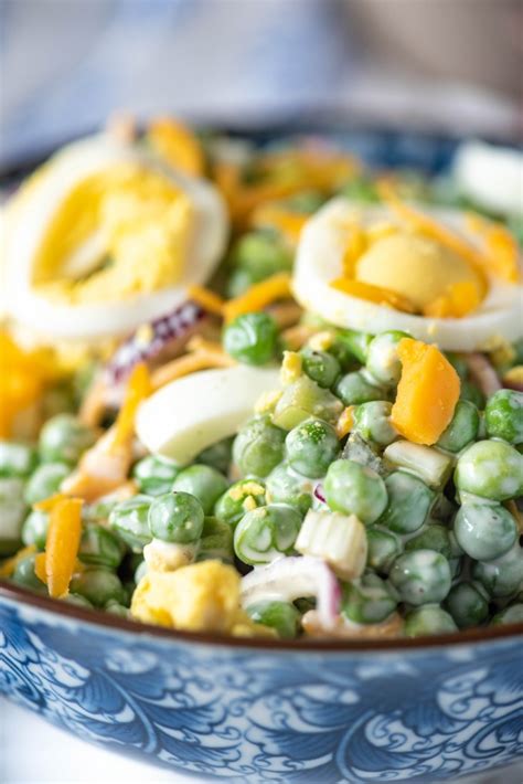 Creamy, Easy Pea Salad Recipe - English Pea Salad