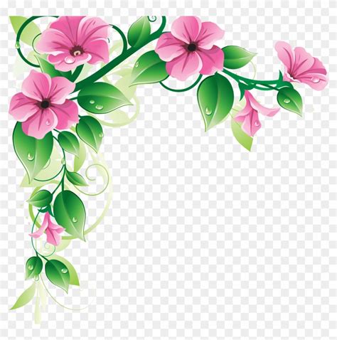 Transparent Png Corner Flower Border Design Drawing - Draw-cheese