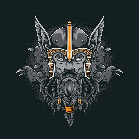 odin with raven vector logo 5131257 Vector Art at Vecteezy