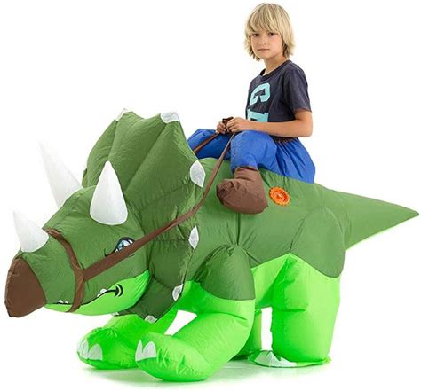 Hsctek Inflatable Triceratops Costume Kids, Halloween Inflatable Dinosaur Costume for… | Kids ...