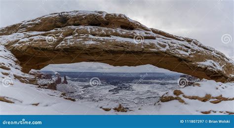 Panorama of Mesa Arch stock image. Image of petrified - 111807297