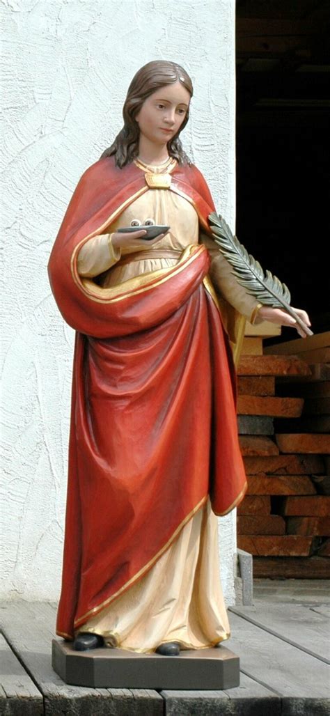 Wooden statue of St.Lucy - Ferdinand Stuflesser 1875