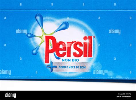 LONDON, UK - DECEMBER 18TH 2017: A close-up of the Persil logo on the packaging of the brands ...