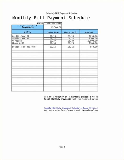 Monthly Payment Spreadsheet pertaining to Free Bill Paying Organizer ...