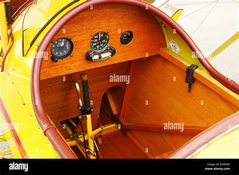 Cockpit and instrumentation in a Pietenpol Air Camper. Yellow Airplane ...