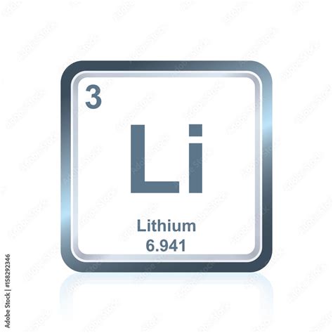 Symbol of chemical element lithium as seen on the Periodic Table of the ...