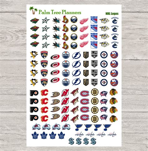 NHL Hockey Logos for All 32 Teams in Regular Season Planner | Etsy