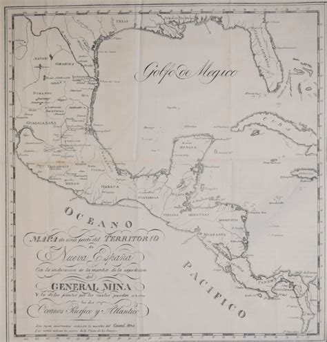 Mapa de una parte del Territorio de Nueva Espana.. de la expedicion de ...