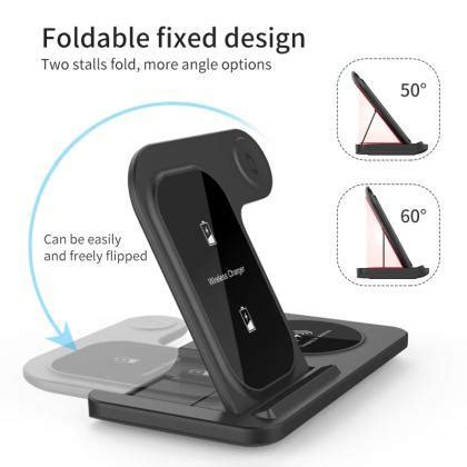 3 In 1 Wireless Charger Stand Pad For Iphone 14 13 12 11 X Max Foldable ...