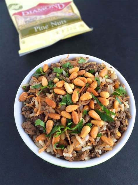 Lebanese Hushwee Rice with Toasted Pine Nuts Recipe | LEBANESE RECIPES