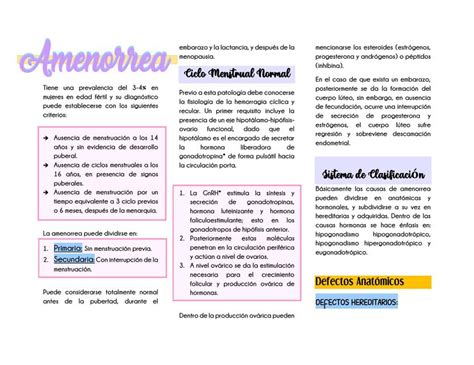 AMENORREA | Estudiante de medicina | Amenorrea | uDocz