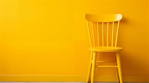 Premium Photo | Monochromatic Yellow Room with a Matching Chair Ideal ...