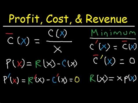 Marginal Revenue, Average Cost, Profit, Price & Demand Function - Calculus - YouTube