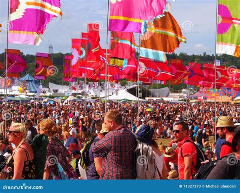 Music Festival Flags and Crowd Editorial Stock Photo - Image of hand ...