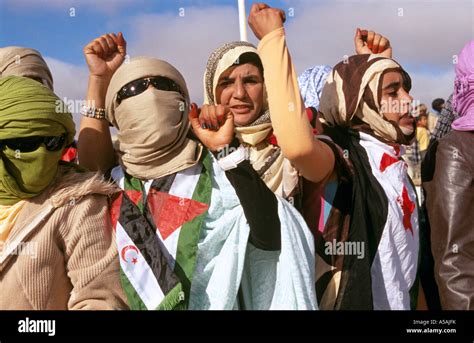 Sahrawi People celebrating the Western Sahara Independence Day Stock ...