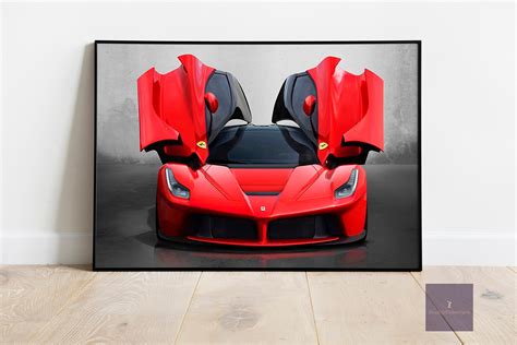 Red Ferrari Gullwing Doors Supercar Motivational Canvas Print - Etsy