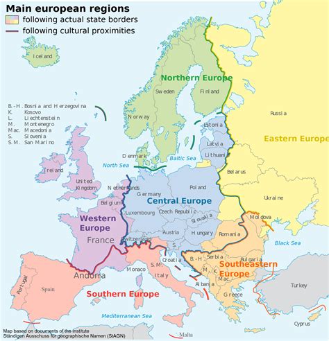 Geographic Subdivisions of Europe : r/MapPorn