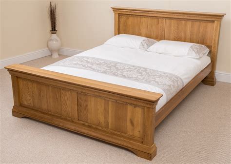 FRENCH RUSTIC SOLID OAK WOOD DOUBLE BED FRAME BEDROOM FURNITURE