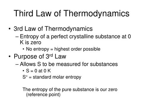 PPT - Third Law of Thermodynamics PowerPoint Presentation - ID:3316476