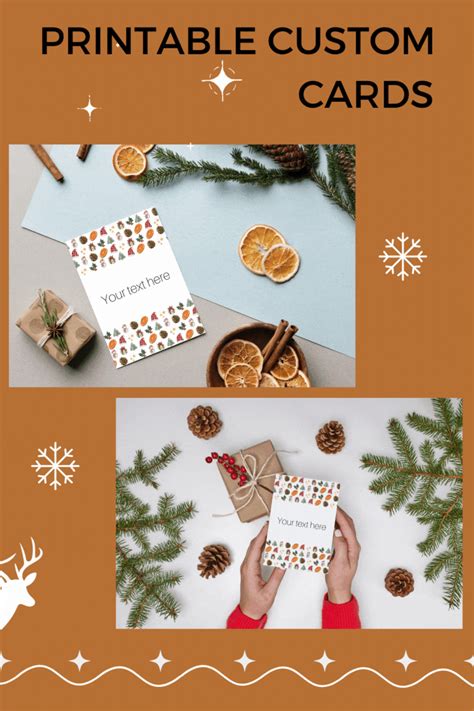 the printable christmas card is shown with oranges and pine cones on it, along with