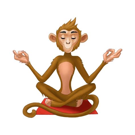 Meditating Monkey - Monkey - T-Shirt | TeePublic