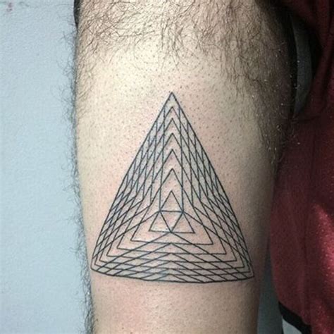 Triangle tattoo with a sacred geometry inside - Tattoogrid.net