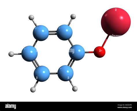 3D image of Sodium phenoxide skeletal formula - molecular chemical structure of Sodium phenolate ...