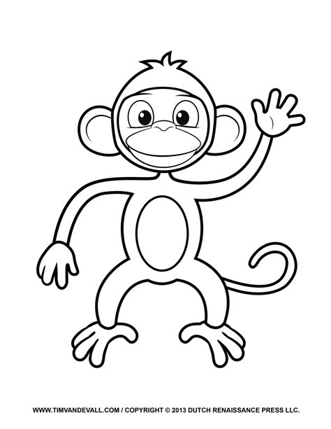 Printable Monkey Clipart, Coloring Pages, Cartoon & Crafts for Kids