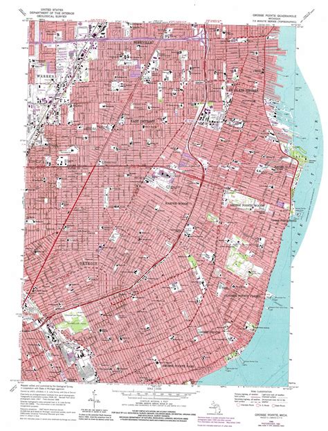 Grosse Pointe topographic map, MI - USGS Topo Quad 42082d8