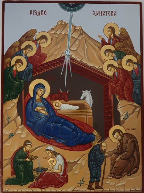 Nativity of Jesus Hand-Painted Icon – Byzantine Church Supplies