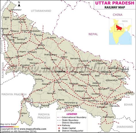 Railway Map Of Uttar Pradesh | Ferry Map