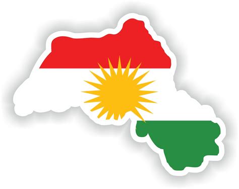 Kurdistan Map Flag Silhouette Sticker for Laptop Book Fridge Guitar ...