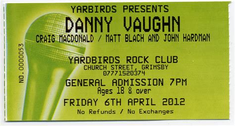 Danny Vaughn, @ Yardbirds , Grimsby 6-4-12 – Gig Addiction