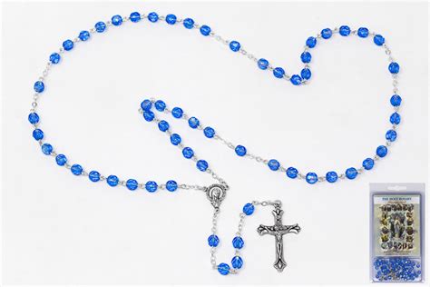 CATHOLIC GIFT SHOP LTD - Holy Rosary Novena Book Set & Blue Glass Crystal Rosary.