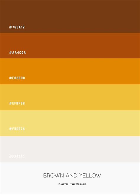 Yellow Colour Scheme #Colour Palette 68 | Color palette yellow, Yellow colour scheme, Brown ...