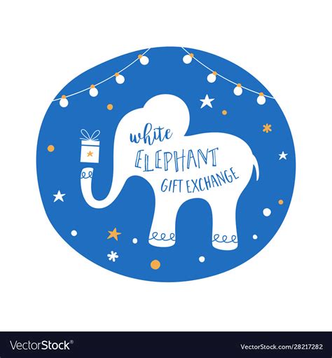 White elephant gift exchange game Royalty Free Vector Image