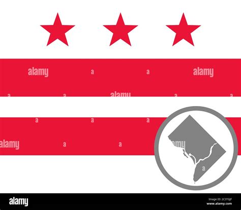 Flag and map of Washington D.C. as vector illustration Stock Photo - Alamy