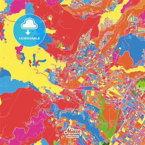 Mixco, Guatemala, Guatemala Crazy Colorful Map Print Template in 2022 | Colorful map, Map poster ...