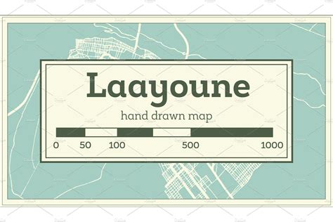 Laayoune Sahara City Map in Retro | Transportation Illustrations ...