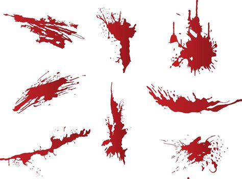 A collection of blood splats for artwork compositions and textures ...