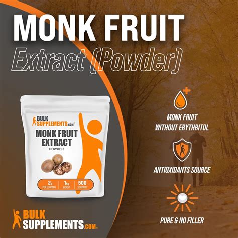 Buy BulkSupplements.com Monk Fruit Extract Powder - Luo Han Guo - Pure ...