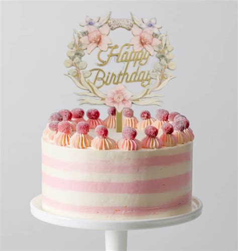 Happy Birthday Flowers Cake Topper - Etsy