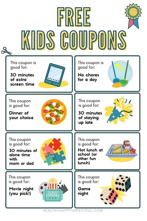 8 Free Printable Coupons for Kids (Makes a Great Gift!) | Kids rewards, Reward chart kids, Chore ...