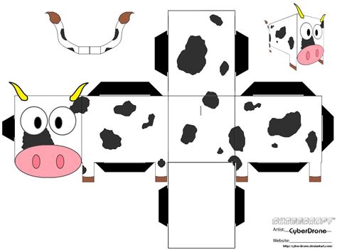 Printable Cow Papercraft | Paper toys template, Paper toy printable ...