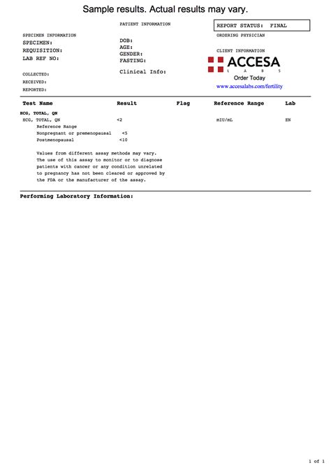 Pregnancy Blood Test - Beta hCG Blood Test | Accesa Labs